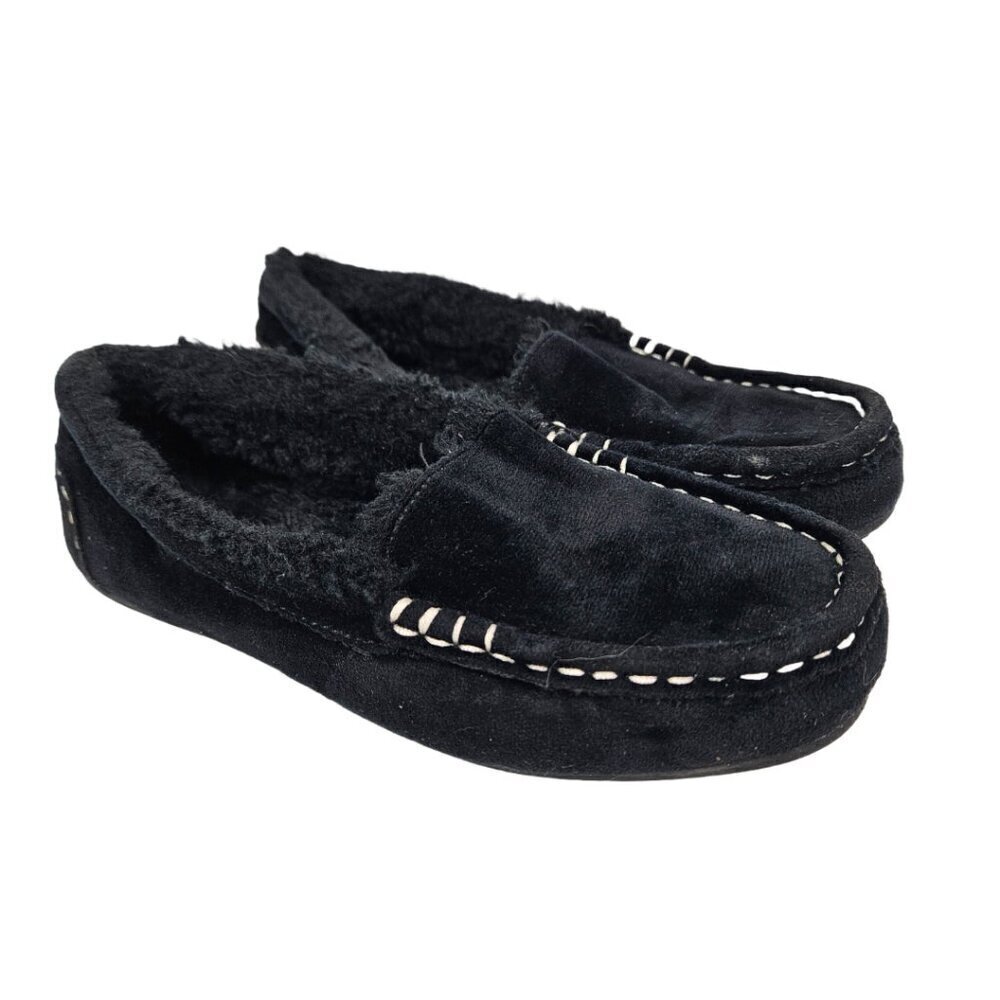 Koolaburra by UGG Youth Riley Shimmer Moccasin Slipper Black 1116742 2